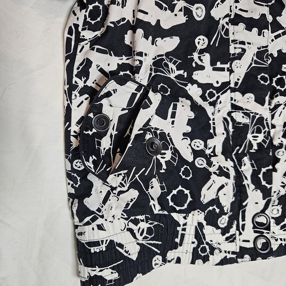 Empyre Y2K Punk Streetwear Jacket Black/White Airplane Print Pink Graphic Lining - Picture 7 of 13